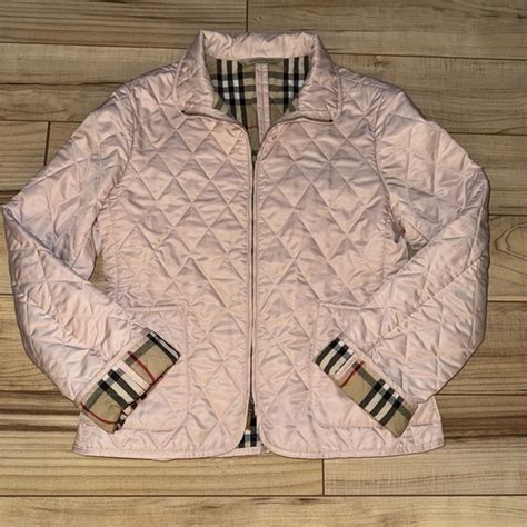 burberry light pink quilted jacket|Burberry quilted jacket.